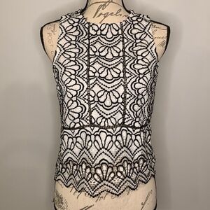 NWT Topshop guipure lace sleeveless dressy top 6 tall